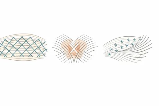 Botox crows feet, frown line, and forehead treatment zone diagram, abstract pattern illustration