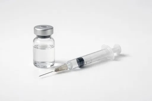 Filler migration concept image showing a vial and syringe used to represent hyaluronidase treatment