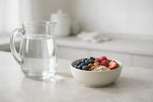 Water and fiber support for GLP-1 nausea and constipation management