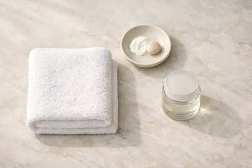 microneedling benefits explained through a clean editorial spa flat lay