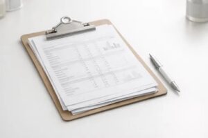 Peptides for recovery and sleep represented by a physician consultation and lab review setup