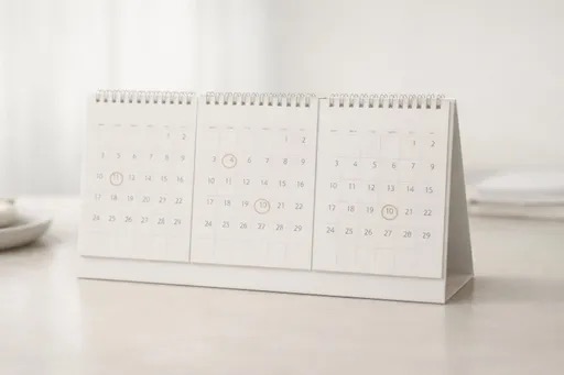 Calendar marking a multi month timeline for glp 1 hair loss recovery