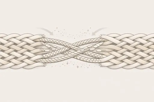 Abstract woven fiber illustration representing tissue recovery support after training or injury