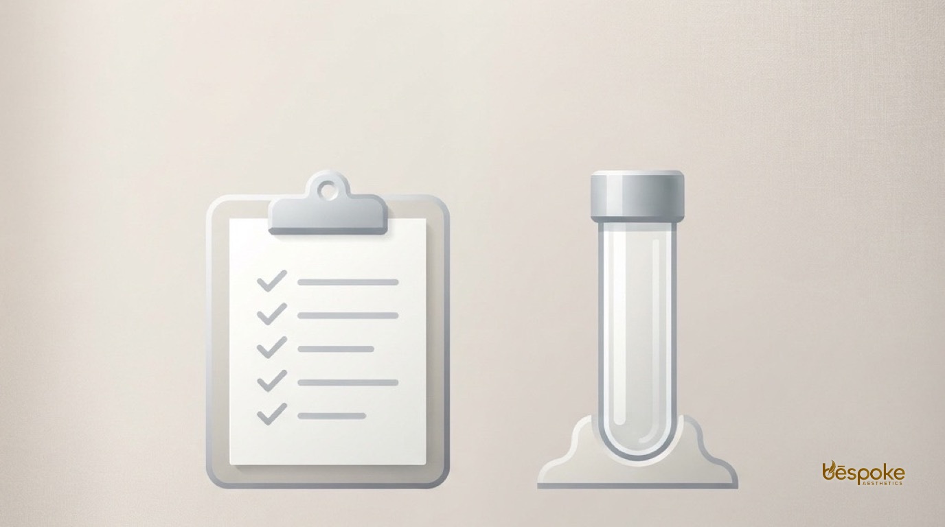 clipboard and lab tube icon representing physician review of lab work before choosing a GLP-1 medication